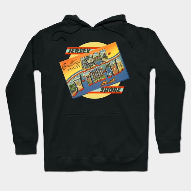 Greetings From Avon-By-The-Sea New Jersey Hoodie by MatchbookGraphics